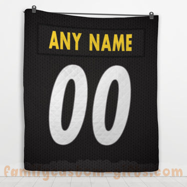 Custom Premium Quilt Blanket Pittsburgh Jersey American Football Personalized Quilt Gifts for Her & Him